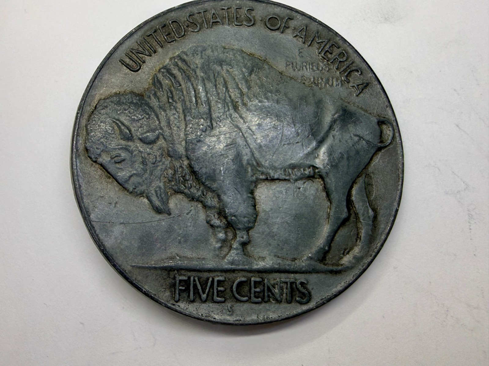 United States of America Buffalo Bison Nickel Five Cents Silver Tone Belt Buckle