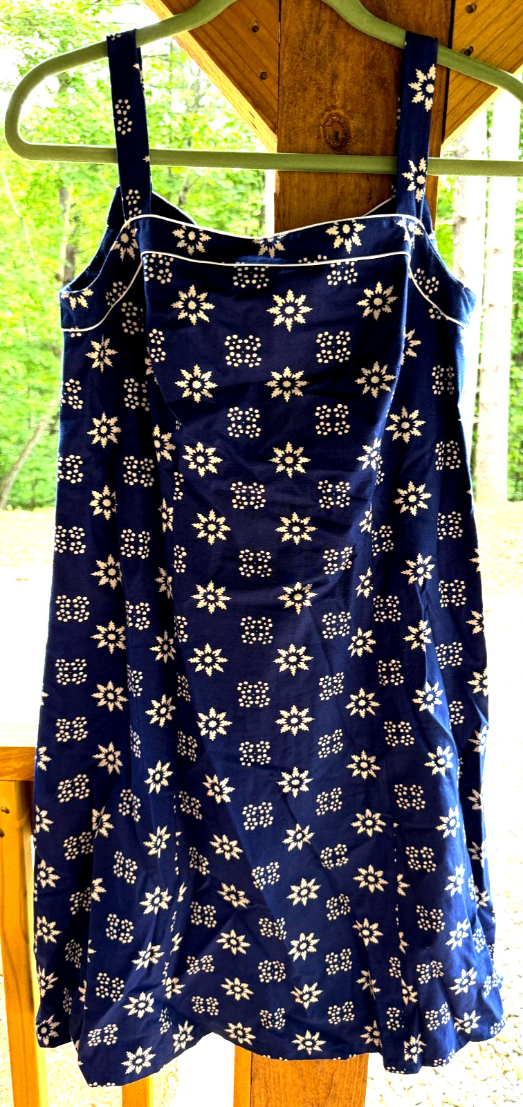 Vintage 70s Sun Dress Sleeveless Classic Retro Snowflake Pattern Cottagecore!