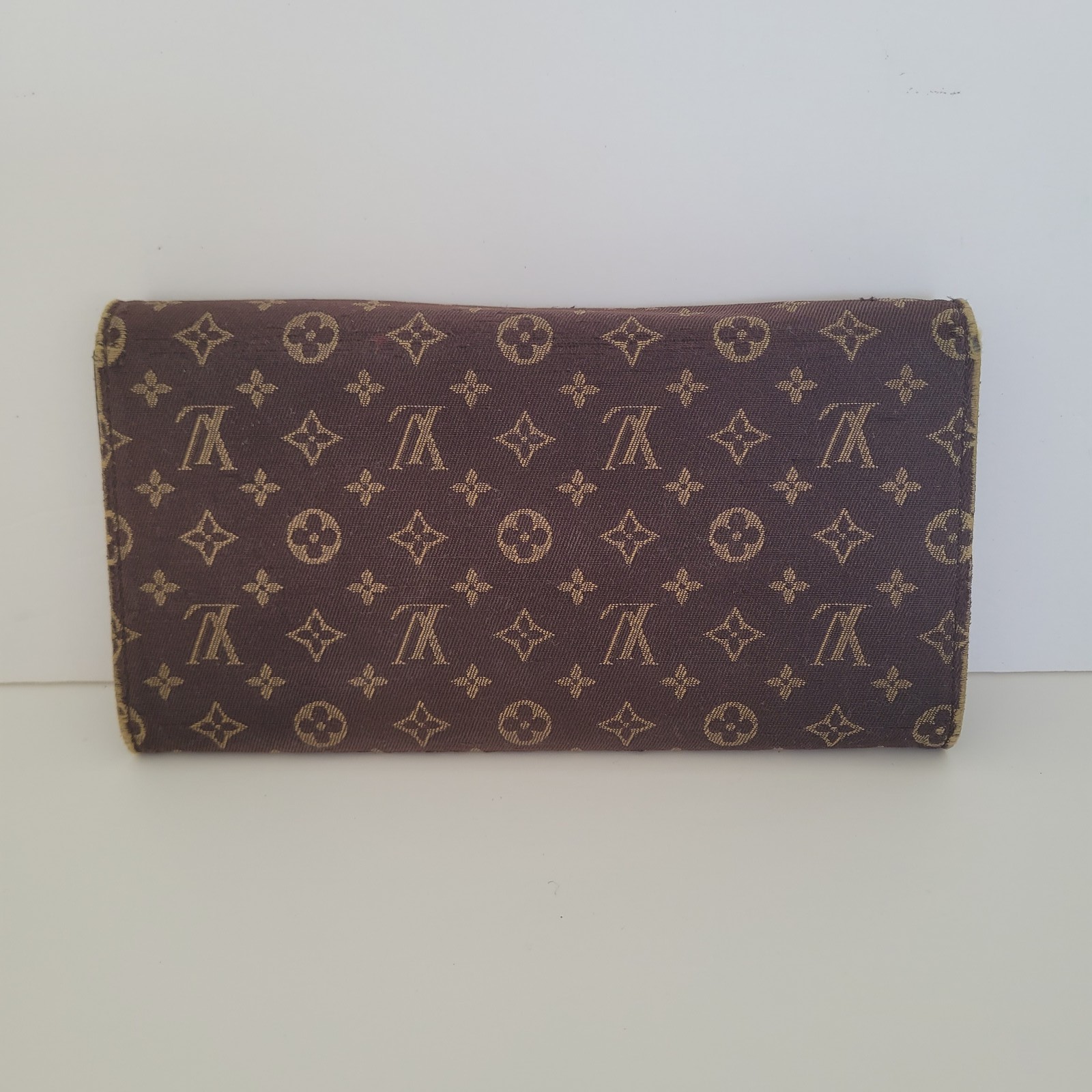 Vintage Louis Vuitton Monogram Denim Canvas Long Wallet Brown “Made in France”