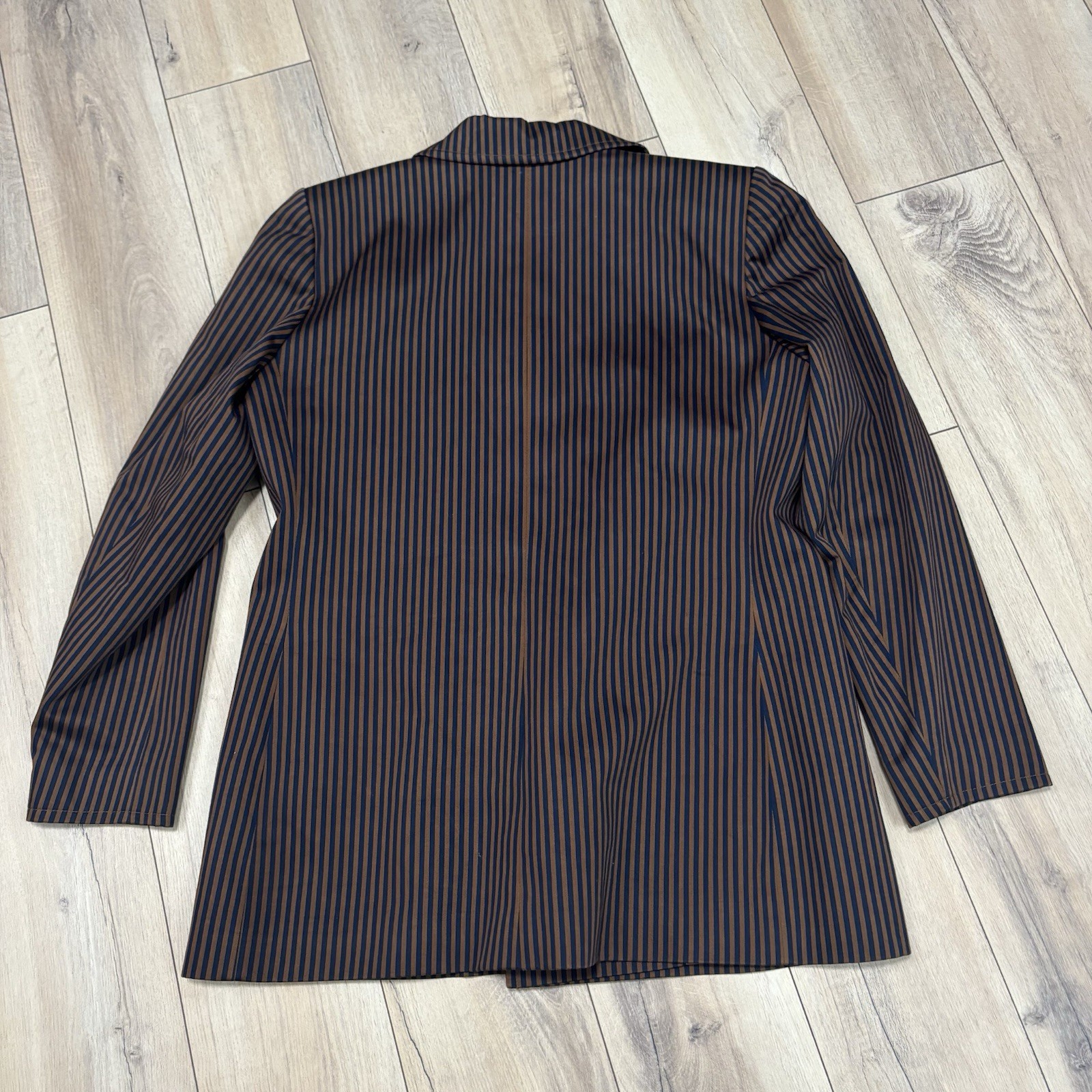 Vintage Yves Saint Laurent Encore Gold Black Cotton Blazer 22.5 in Chest France