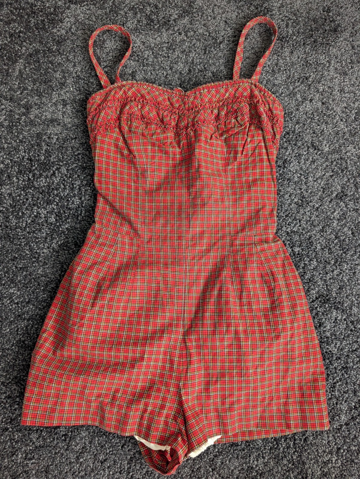 Vintage Jantzen Swimsuit Playsuit 40s 50s Controlled Cotton Zipper Pin-up XS/S