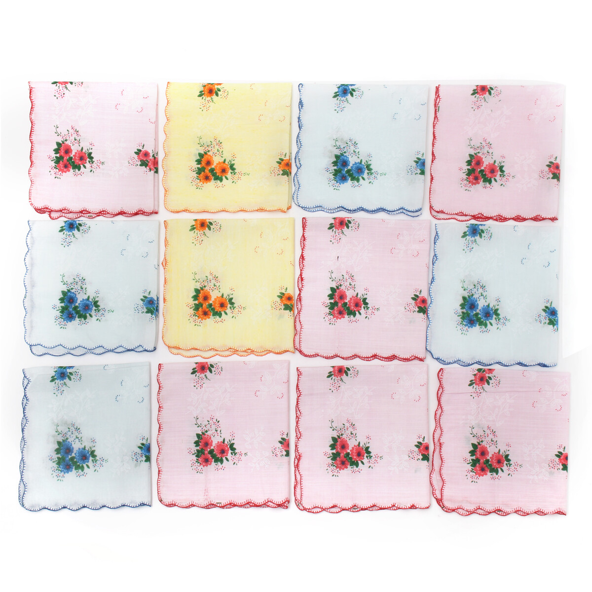 12pcs handkerchiefs cotton handkerchiefs 30x30cm square bag classic flower
