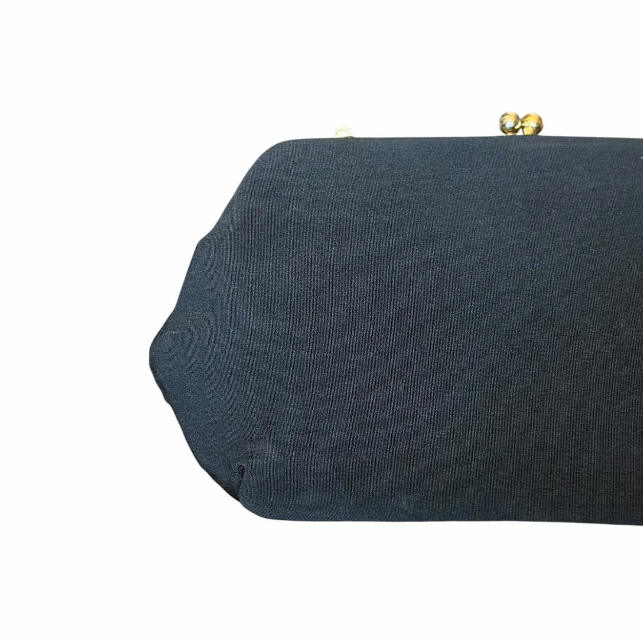 Vintage HL USA Black Satin Evening Clutch Kiss Lock Formal Cocktail Purse