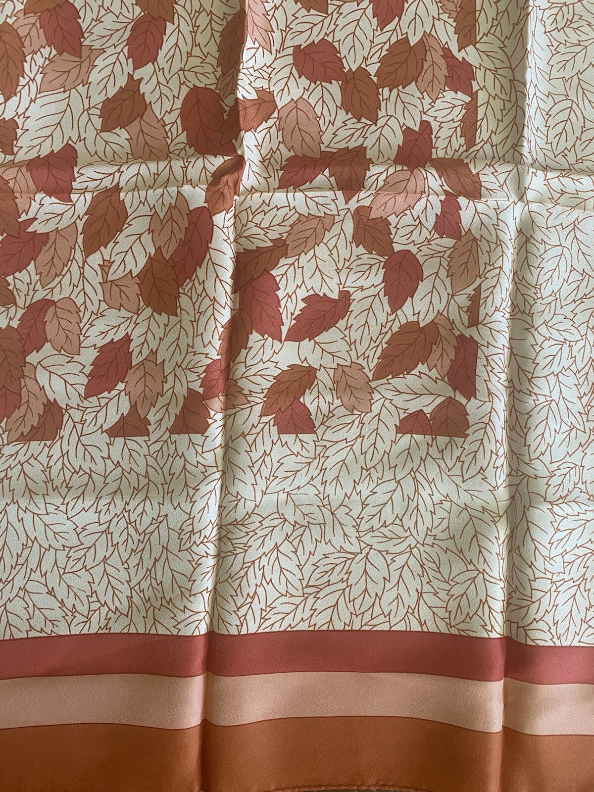 Vintage Rain Scarf 100% Acetate Leaf Pattern Made In Japan 25” Water Repel Scarf