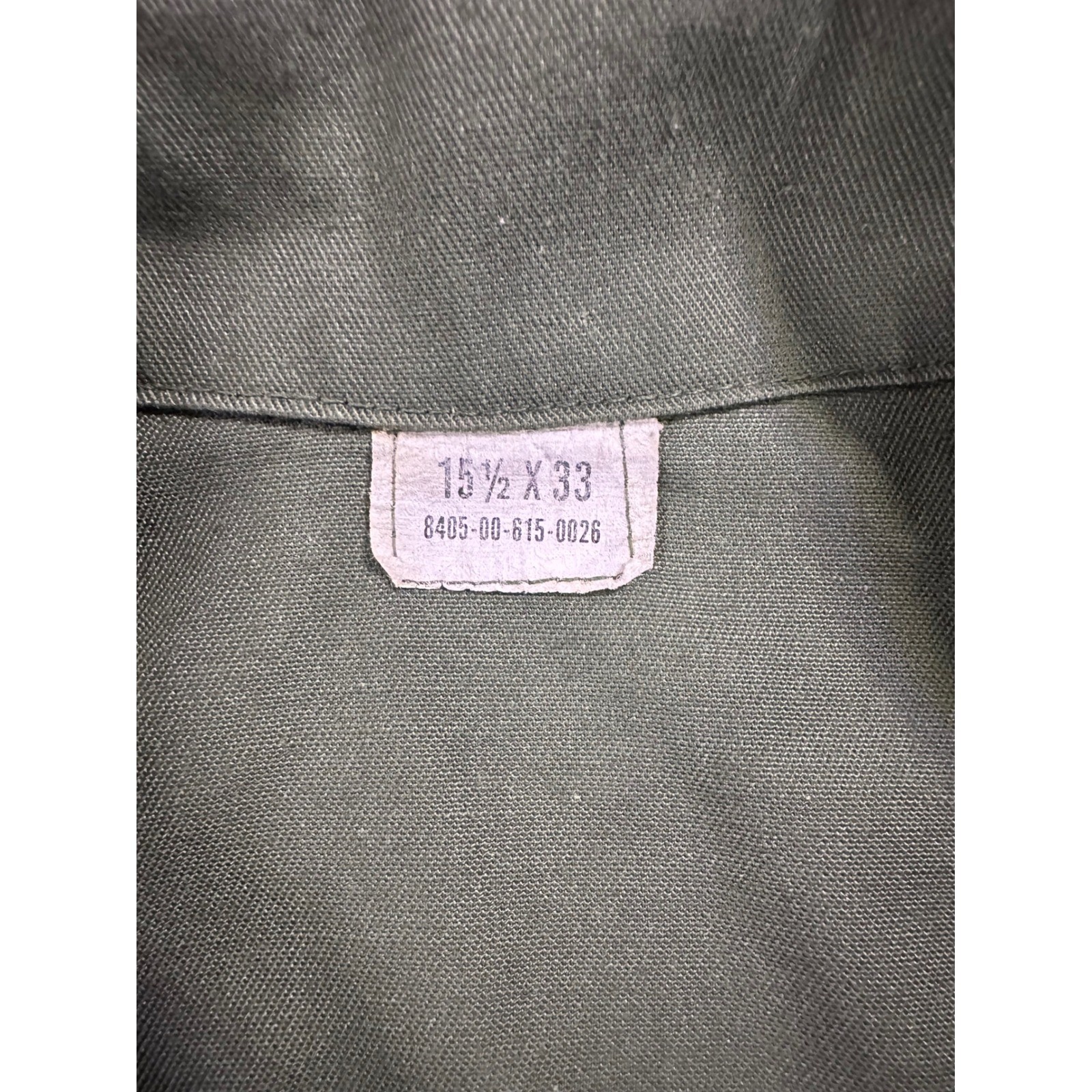 Vintage US Military OG-507 Utility Shirt Olive Green 15.5×33 Vanderbilt 1982