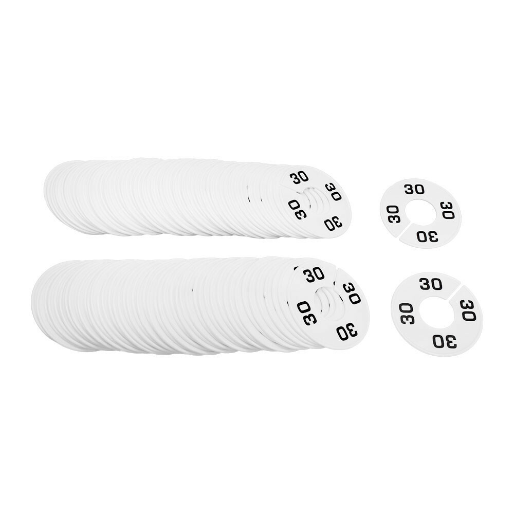 Hangers Retail Clothing Rack 3-1/2″ Round Plastic Size 30 Dividers 10 PCS WHITE
