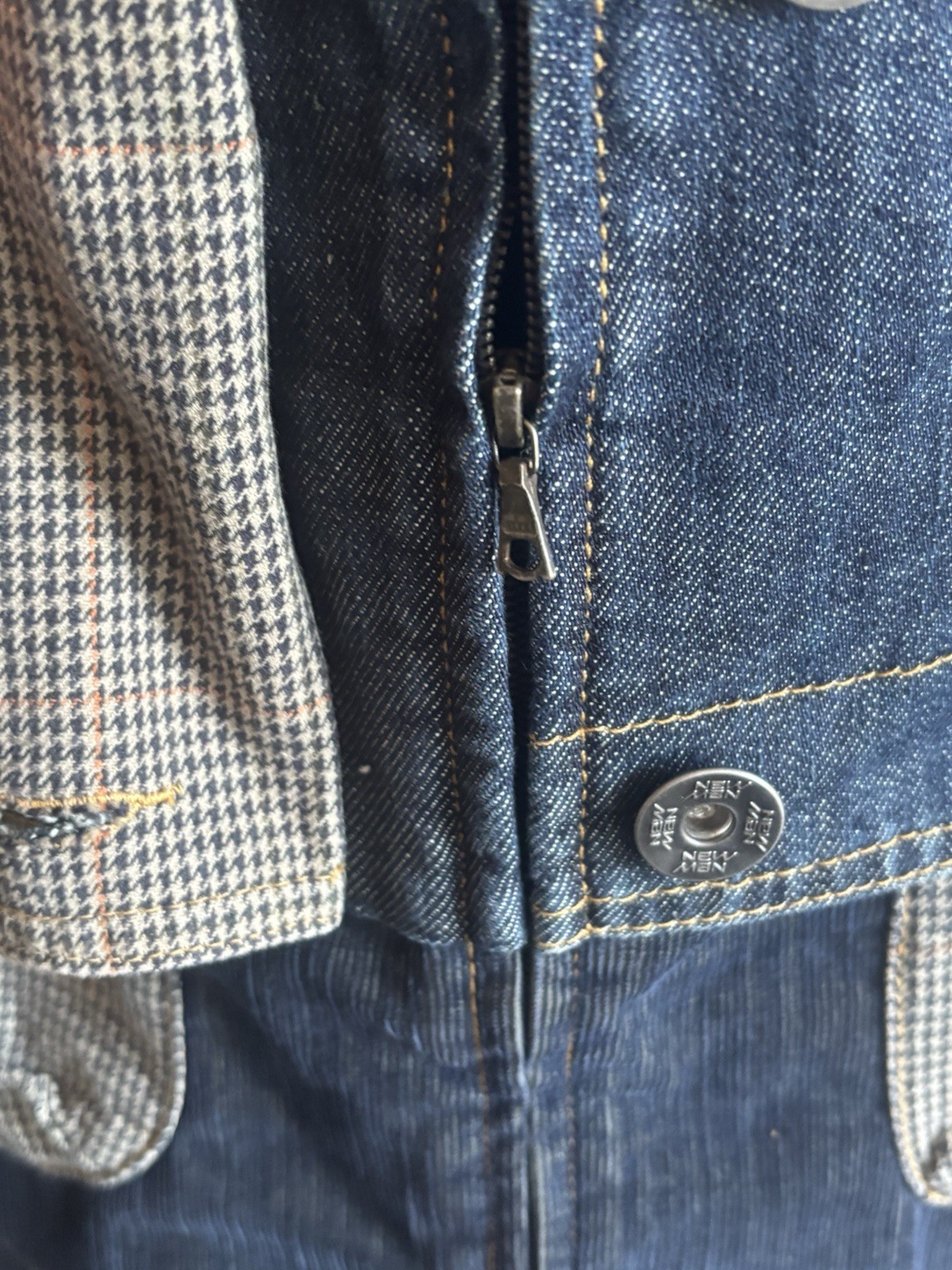 Vintage New Man France Jean Jacket Structured And Lined Size M US 8 EU 40 **read