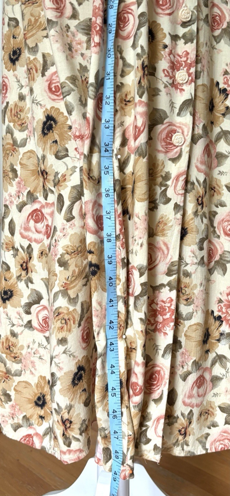 Vintage Joni Blair Floral Rayon Midi Dress Cottagecore Lace Keyhole Size 3