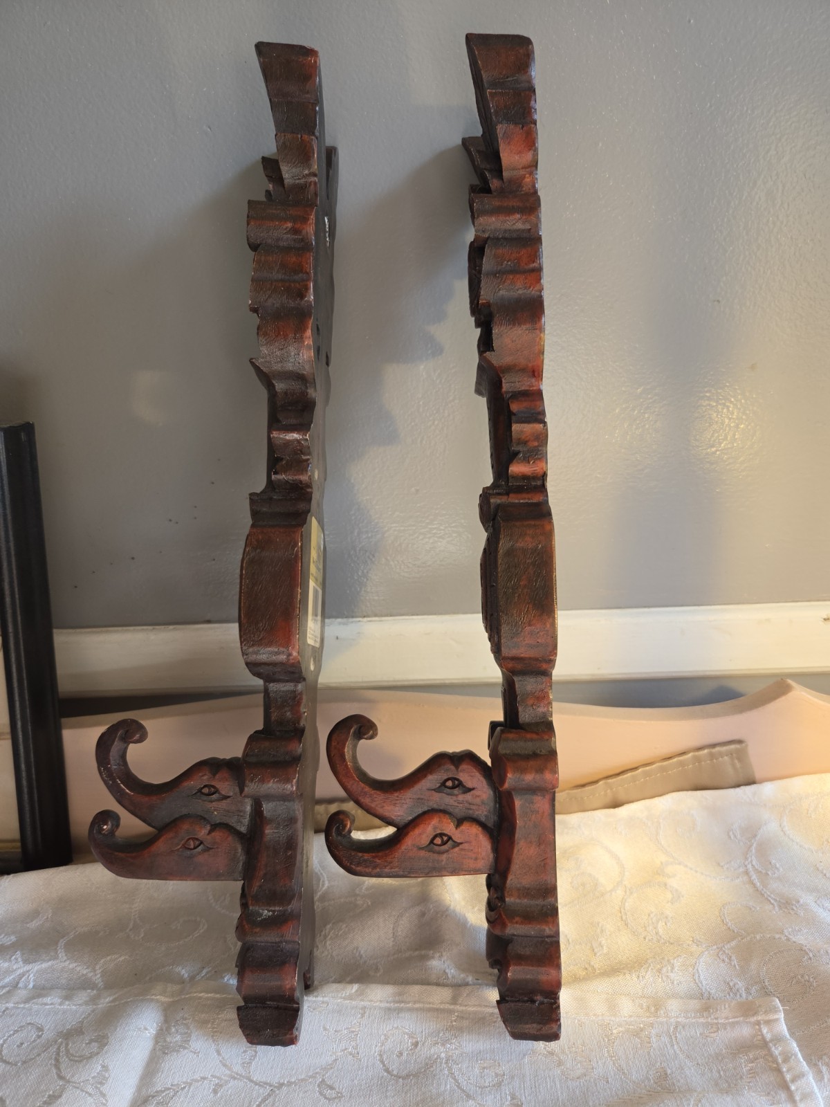 Vintage Elephant Wood Wall Hangers
