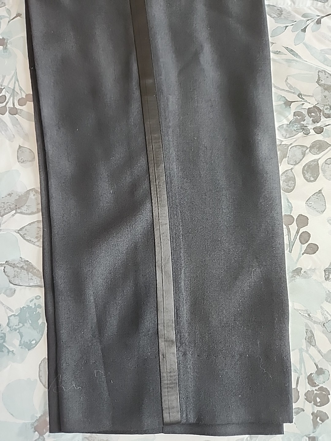 Vintage 70s Jack Silver Tuxedo Suit Black Satin Shawl Collar Union Made USA