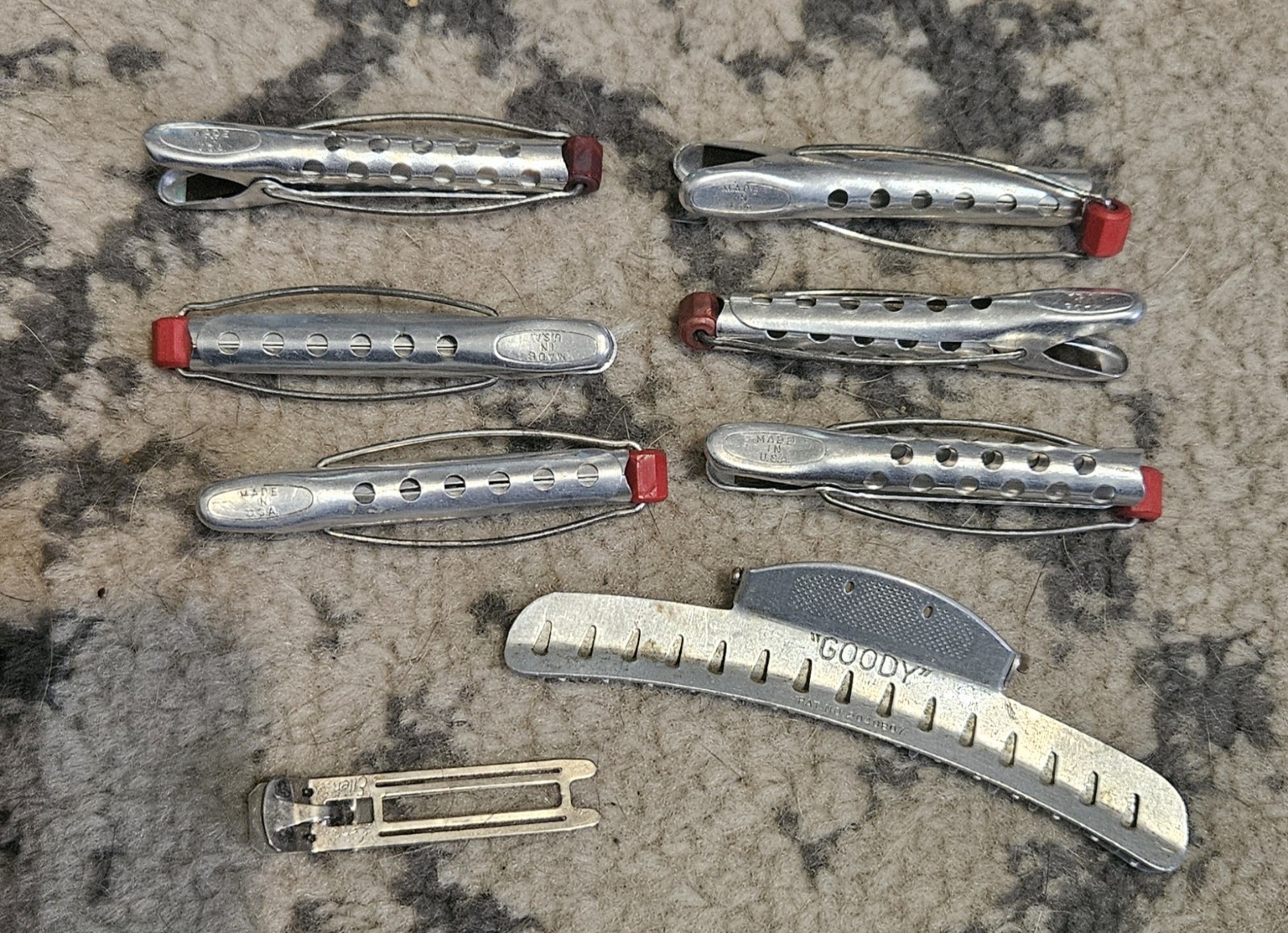 Vintage Tip Top Solo Goody Aluminum Wave Hair Curlers Perm Rods Set of 8
