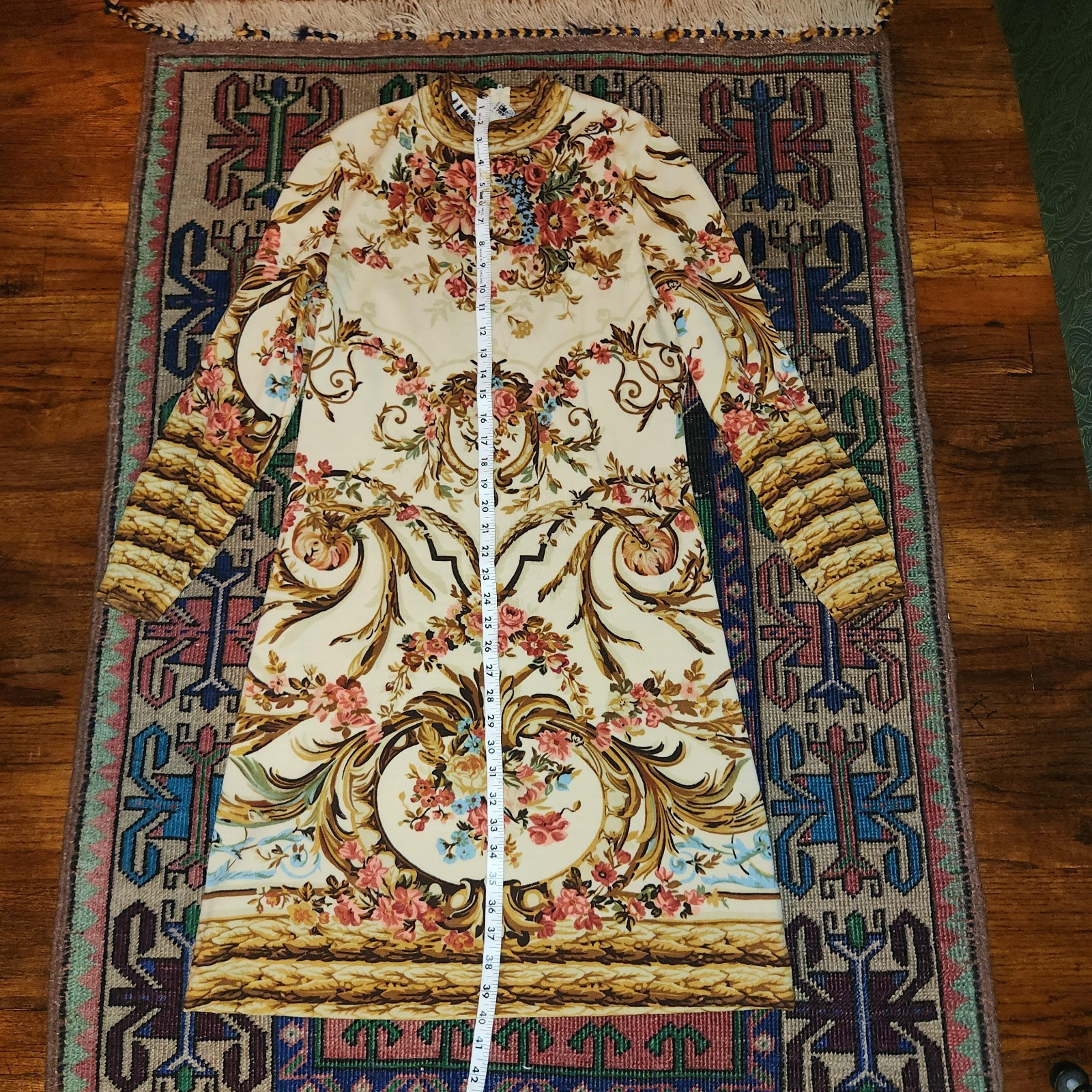 GOLDWORM SIZE 14 MADE IN ITALY WINTER FALL WOOL 1970S DRESS PSYCHEDELIC VINTAGE