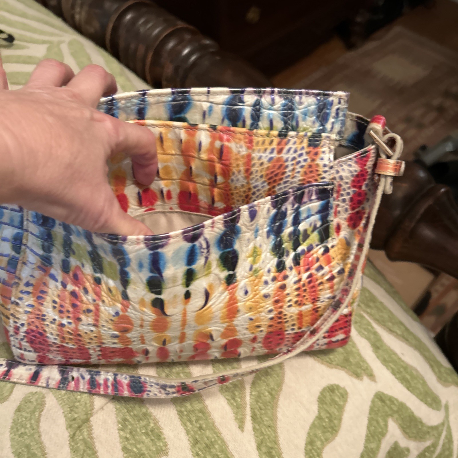 BRAHMIN Rare Multicolored Leather Crossbody Bag In Fantastic Condition