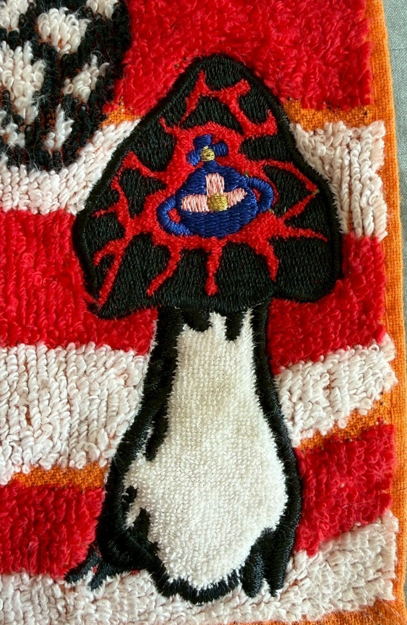 Vivienne Westwood Mushroom Orb Logo Terry Cloth Hand Towel Handkerchief Vintage