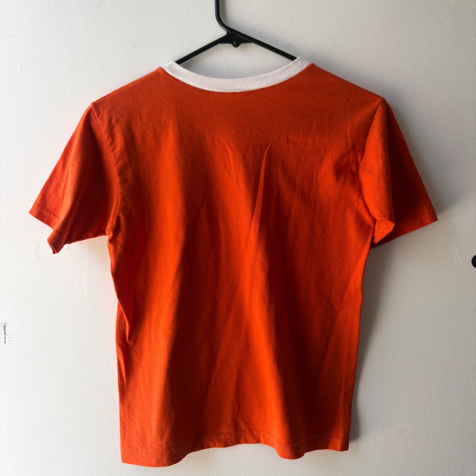 Vintage Tiger Cub Ringer T-Shirt Orange White Crew Neck Graphic Tee Retro S/M