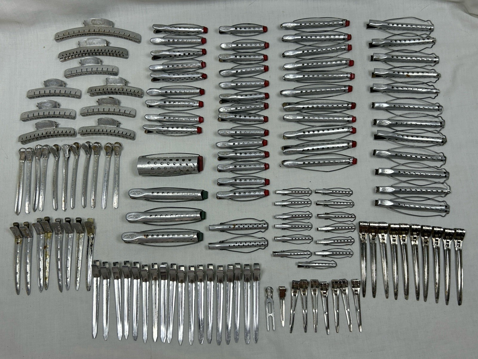 Vintage 65 Perm Rods, 9 Wave Clips, 56 Hair Clips. Goody Tip-top Large Lot!