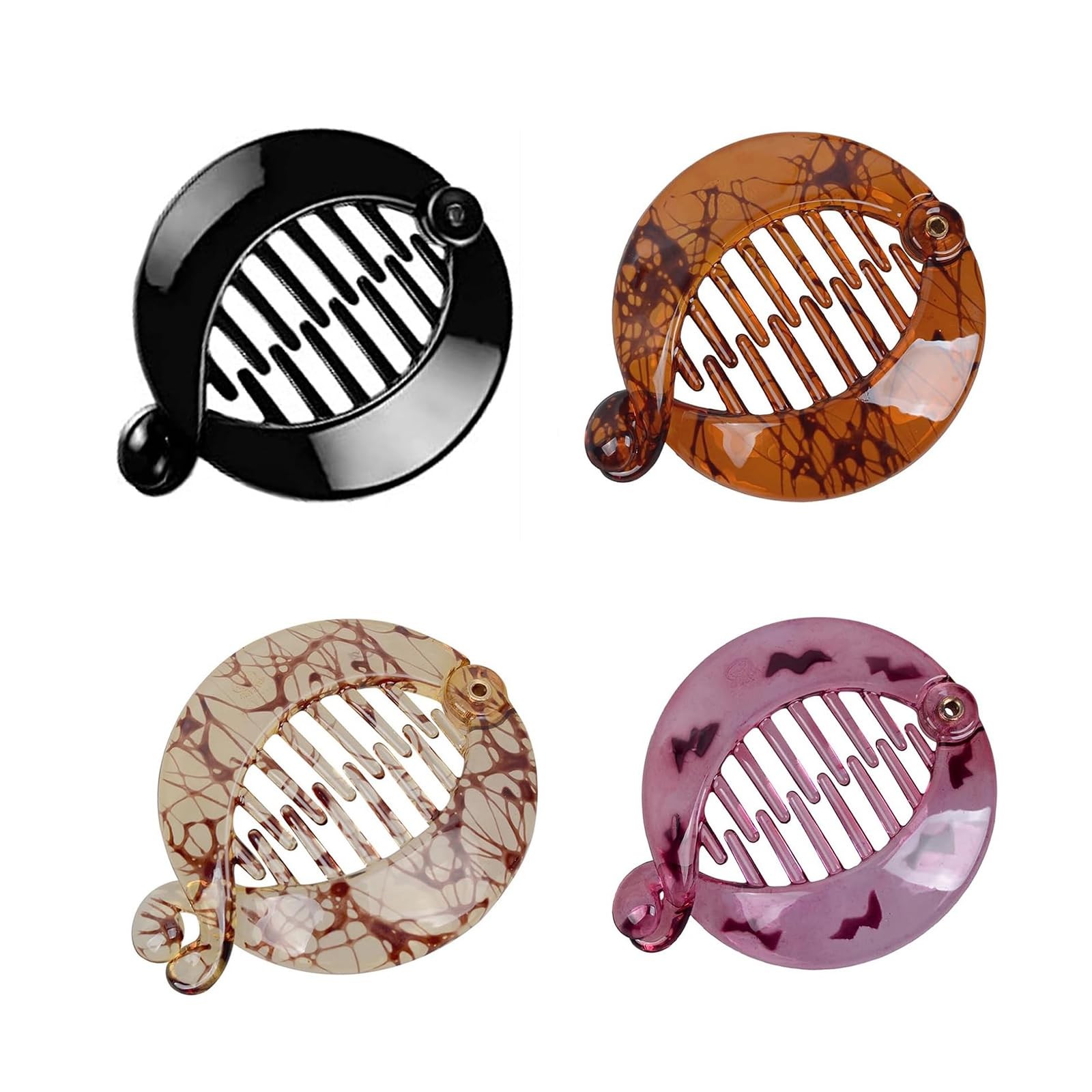 4 Pcs 2.5 Inch Banana Hair Clips, Classic Fishtail Clincher Assorted,Random