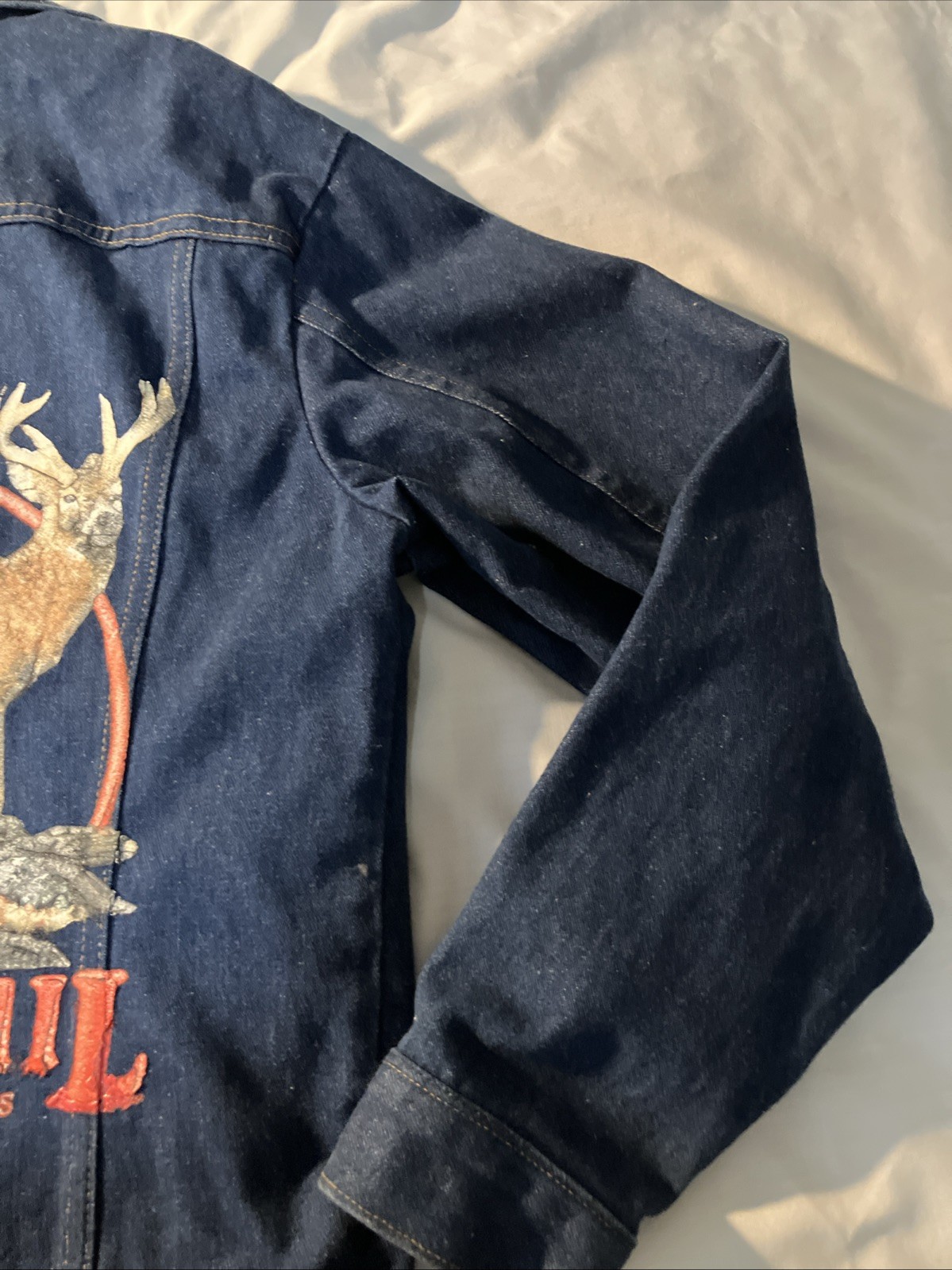 VTG Saddle King Western Denim Trucker Jacket Adult 38 Regular Made In USA