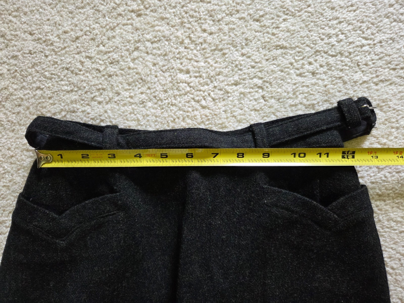 Vintage Woman’s Skirt 100% Wool 1960’s Shades of Black & Green