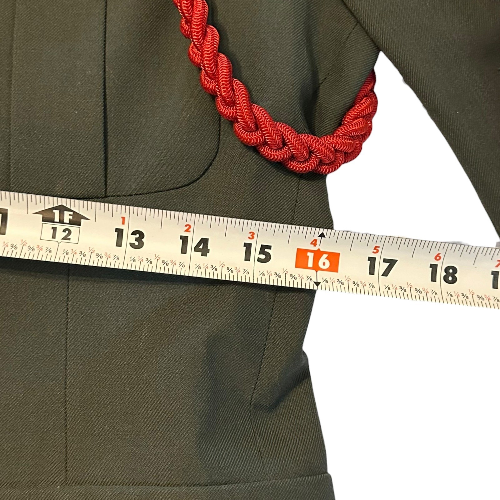 US Army JROTC Dress Uniform Coat Mens 35R Green Patches Cords Medals Insignia