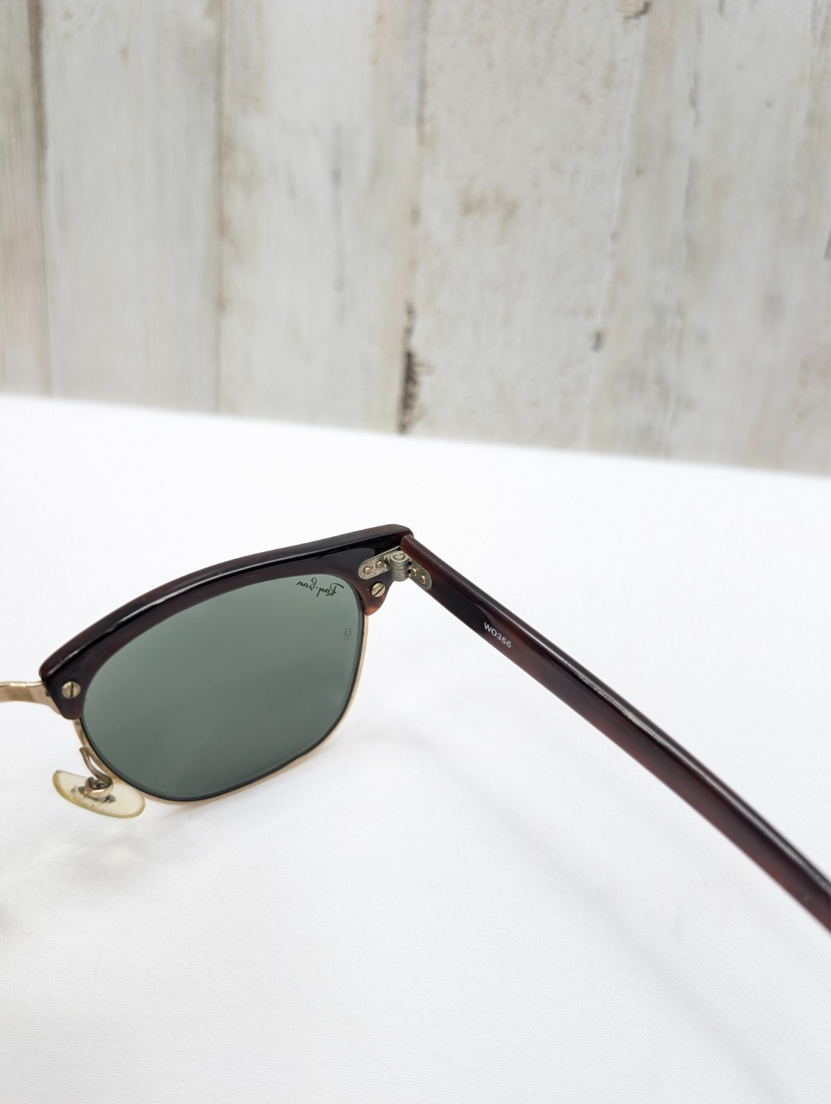 VTG B&L Ray-Ban clubmaster tortoise shell and arista gold sunglass made in USA