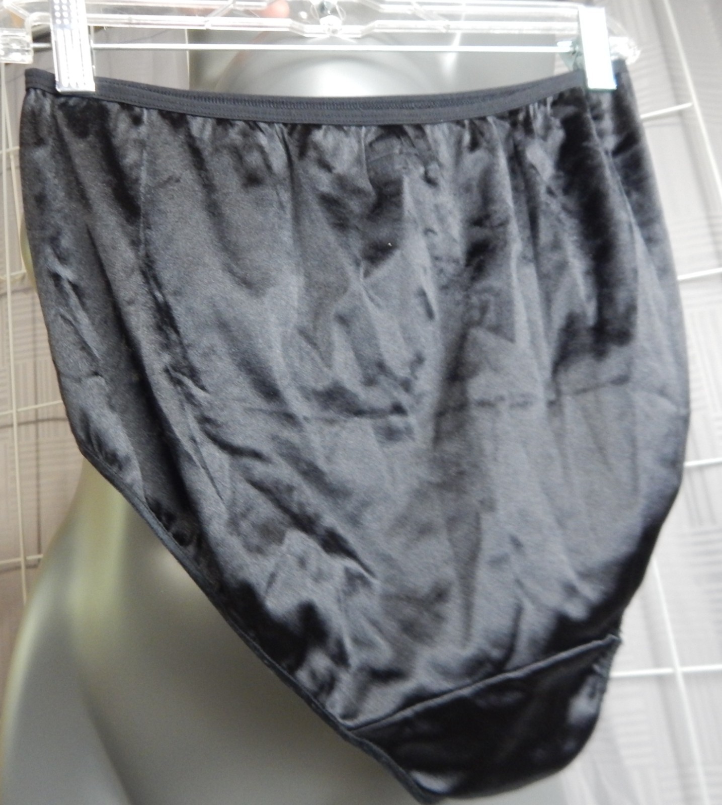 Vintage Hanes Black Second Skin Satin Silky Shiny Hi-Cut Brief Size 9