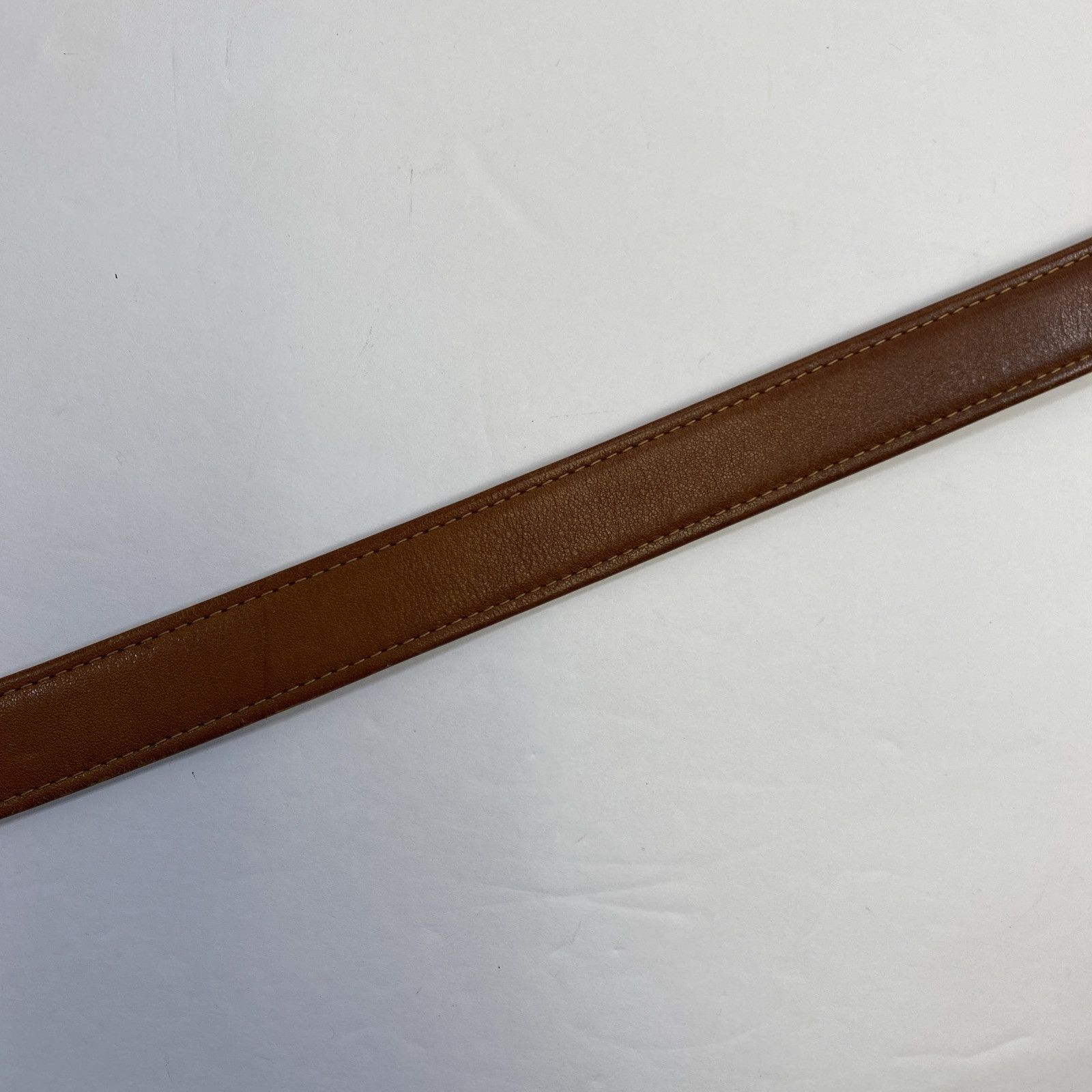 Vintage 1980s Coach Belt 114 Brown Leather Solid Brass Buckle Made In NY, Small