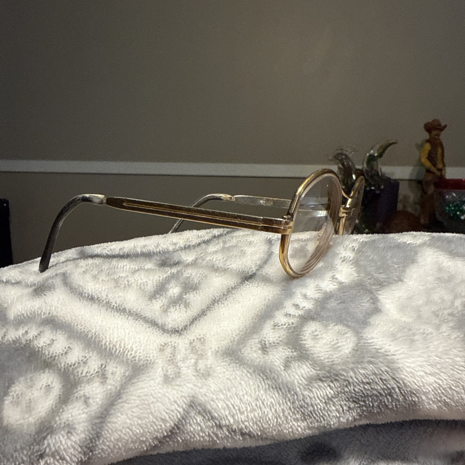 Vintage Designer Swank Women’s Eyeglasses Gold Metal Frame Colleen 120mm