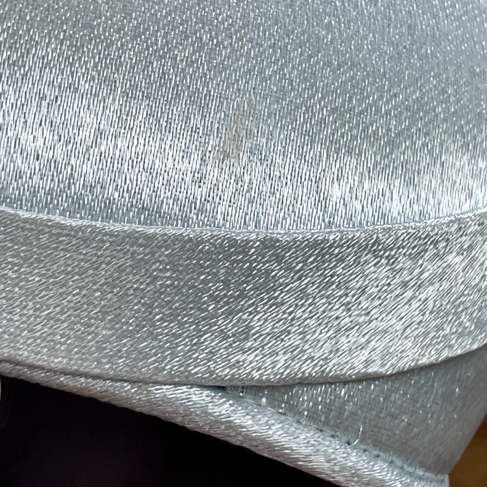 Vintage 1950s Betmar Blue Satin Half Hat Church Cocktail Wedding Calot Cap OS