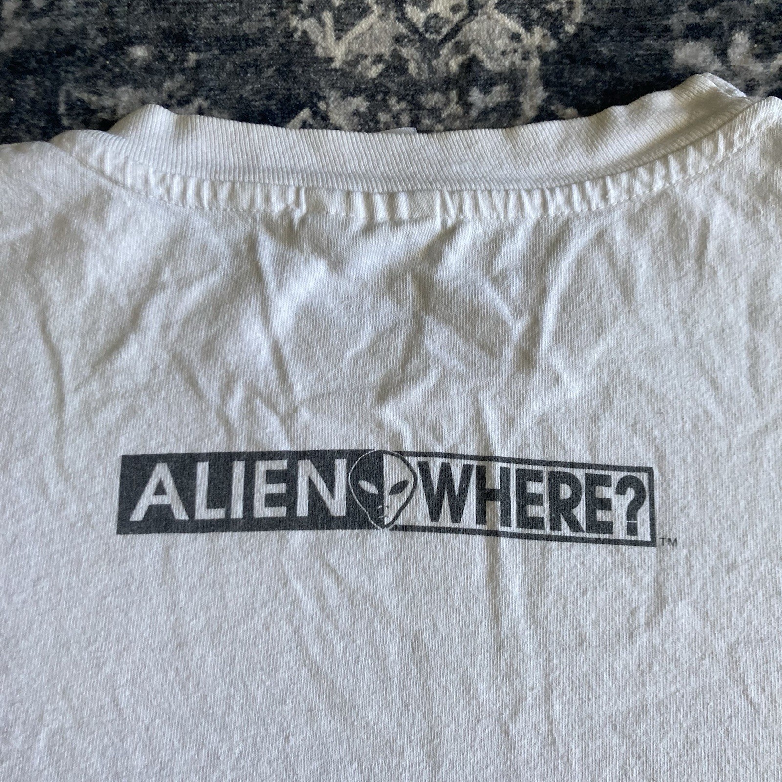 Vintage 1995 Alien Where? Graphic T-Shirt Weed Shirt Size Large UFO 90s White