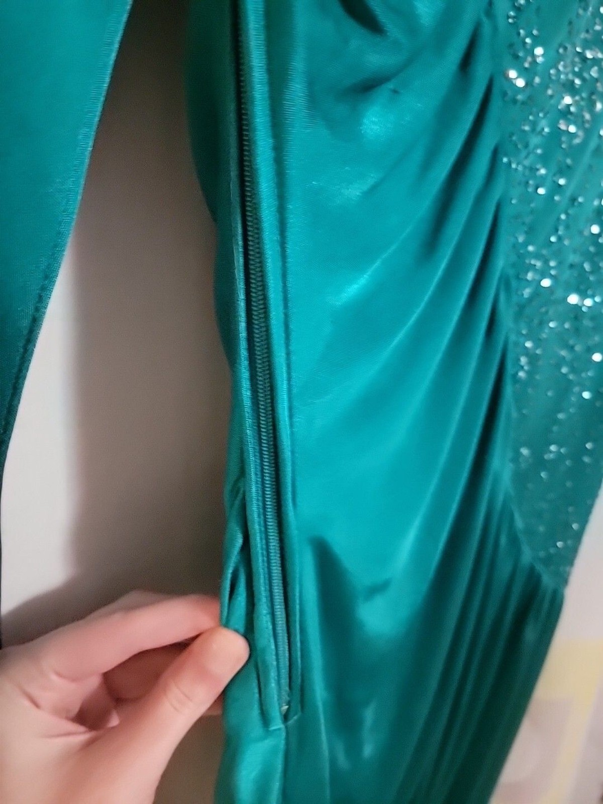 New Leaf by Samir Vintage Party Prom Formal Dress Size 11/12 Padded Shoulders