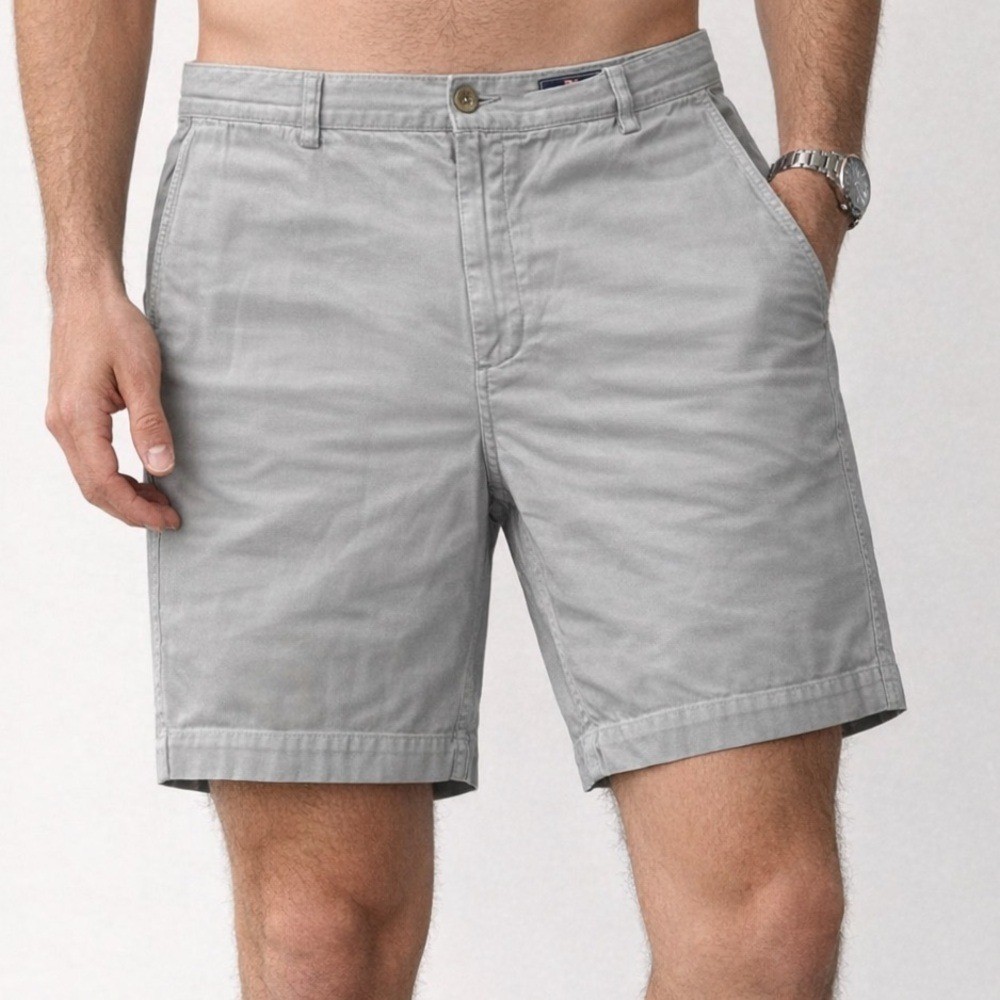 Vineyard Vines Gray Flat Front Classic Gray Men’s Cotton Chino Shorts Size 38