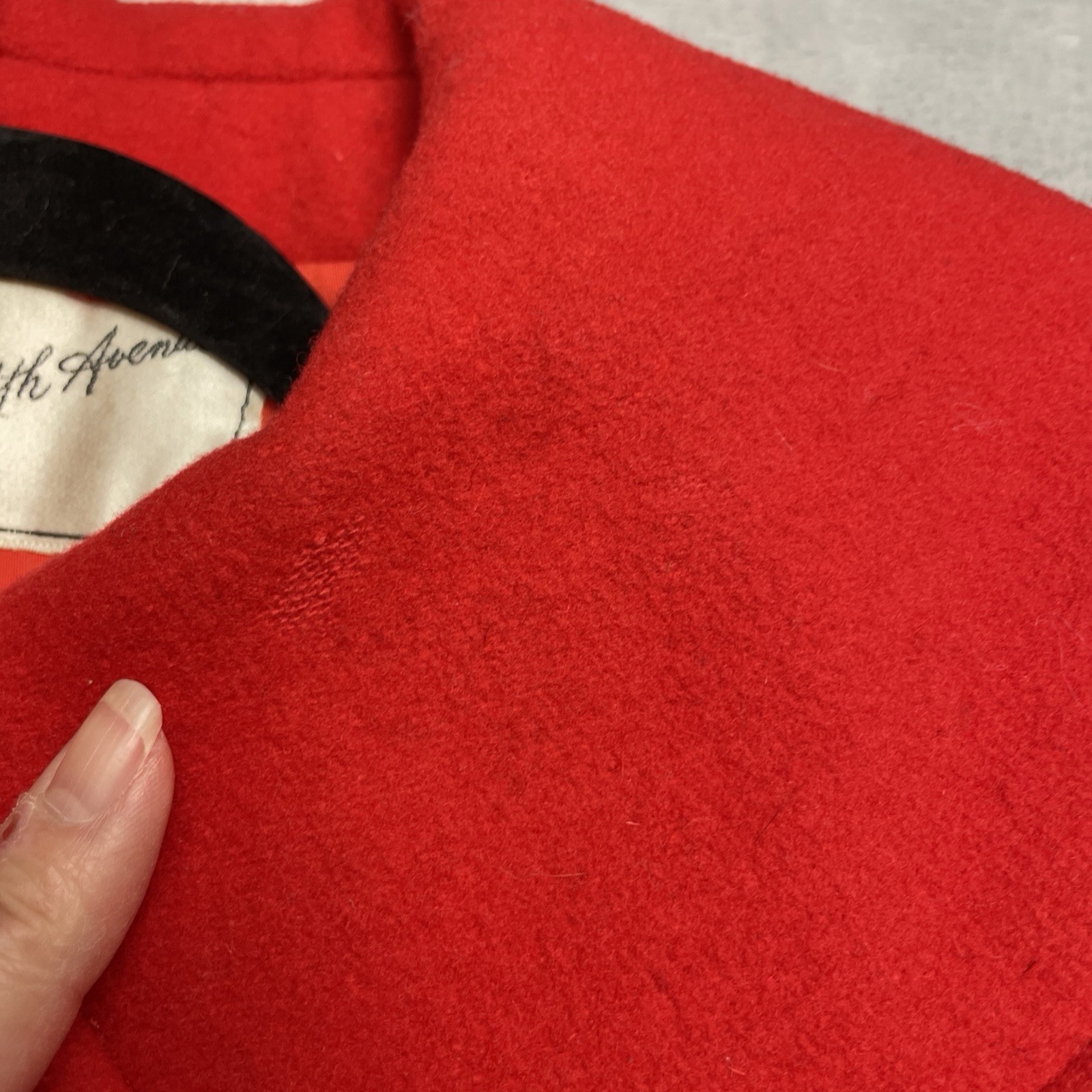 Vtg Christian Dior Saks Fifth Avenue Womens MCM Wool Coat Sz 10 Apple Red Long