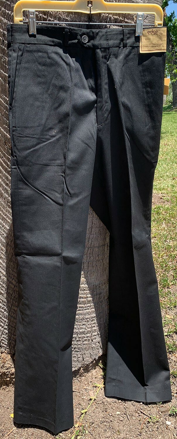 Sedgefield 1224-49 Black 70s Vintage Polyester / Cotton Boot Cut Pants