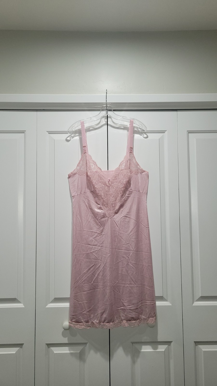 Vintage Vassarette (Size 38F) “Underneath It All” Full Slip Soft Pastel Pink