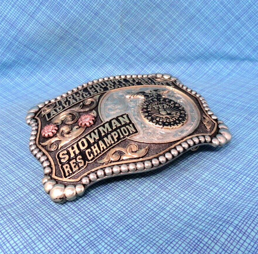 FFA Advanced Dairy Goat Showman Res Champion Belt Buckle Polk County Fair.MCS014
