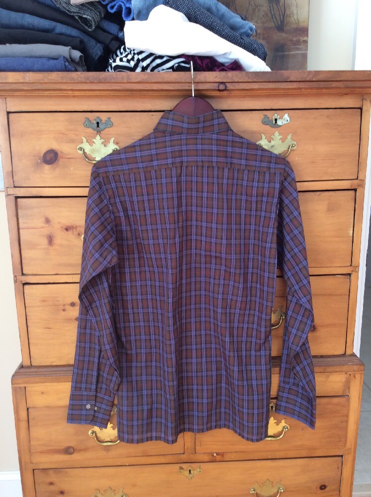 Vintage Van Heusen Sportswear Mens Purple Plaid Button Down Shirt Size S Taiwan