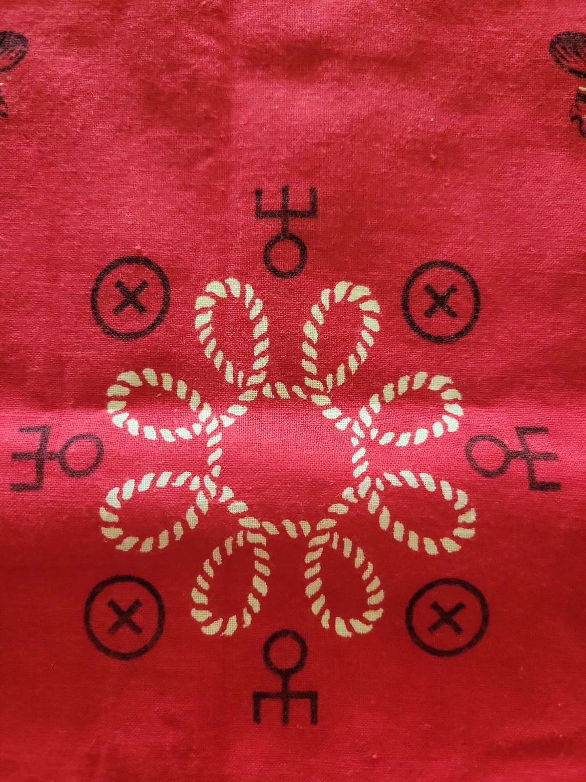 Vintage 50s Swagger Red Scarf Bandana Western Cowboy Lasso Boots Bull Cotton