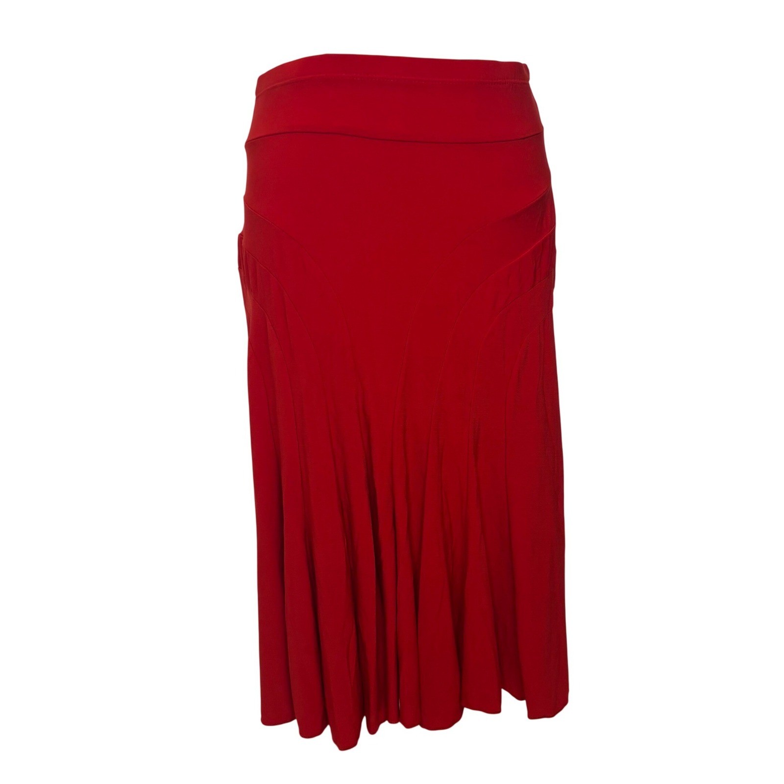 vintage Y2K fashion one red flowy flare midi skirt coquette romantic city 00s