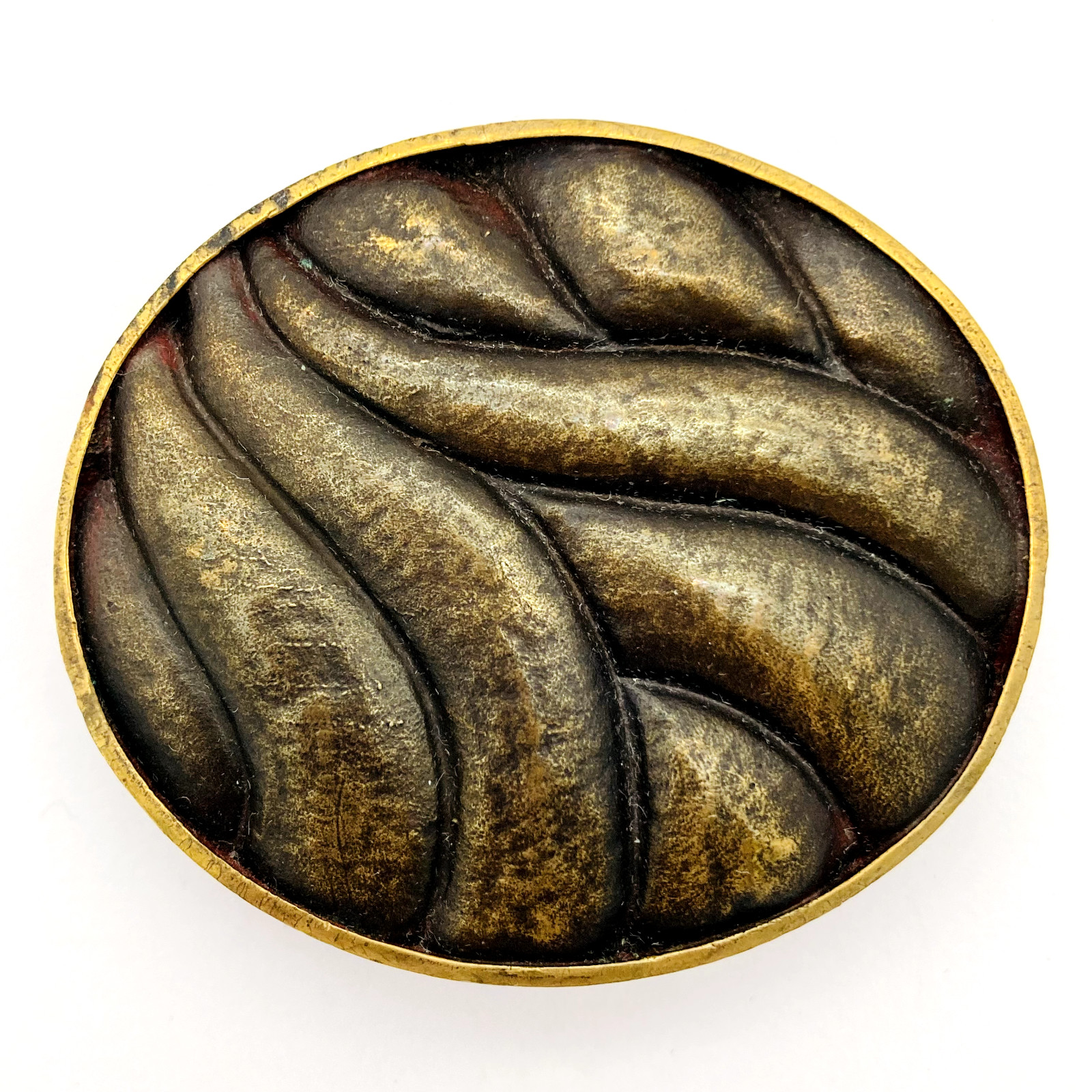 JAMES AVERY RETIRED “MODERNIST”, ABSTRACT BRASS BELT BUCKLE – RARE – SEE PHOTOS