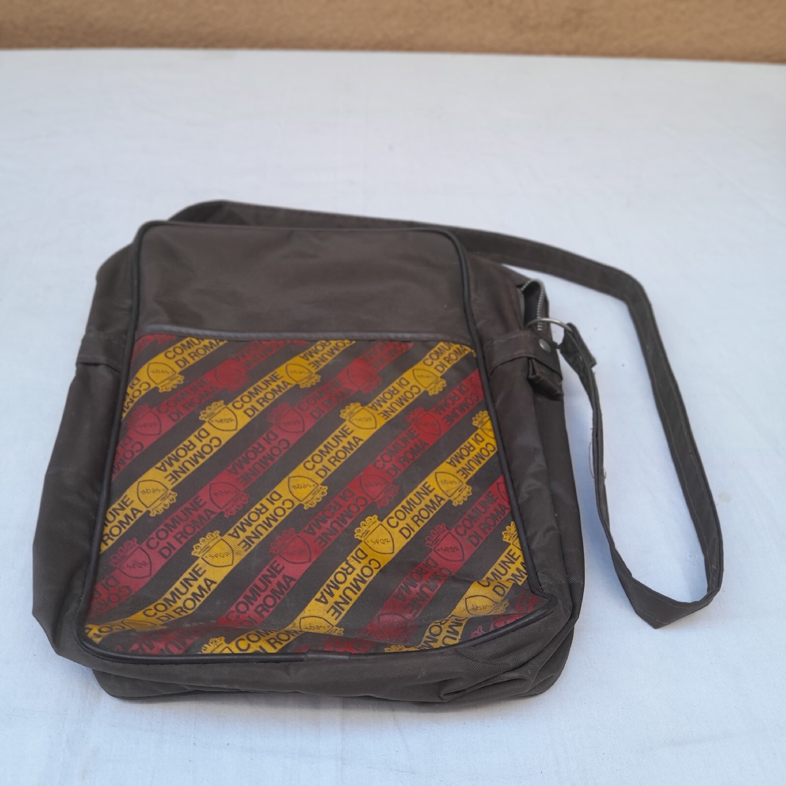 VINTAGE SPQR MUNICIPALITY LOGO BROWN SHOULDER BAG 1970s