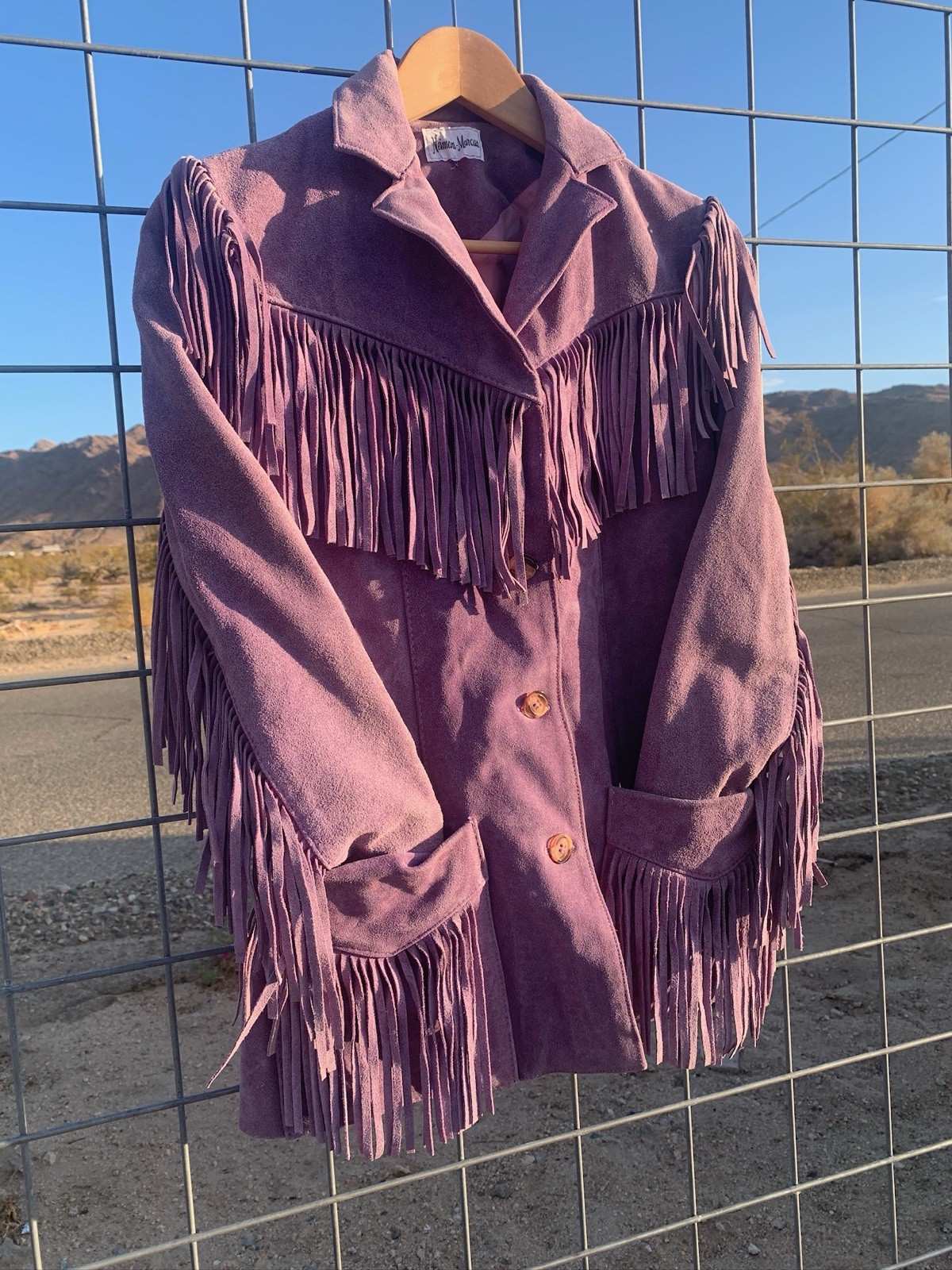 Vintage 1970’s Western Neiman Marcus Purple Suede Fringe Jacket