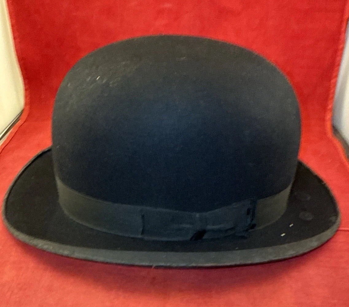John B. Stetson Felt Derby Bowler Hat Black Leather Band Grand Prize 1900 Paris