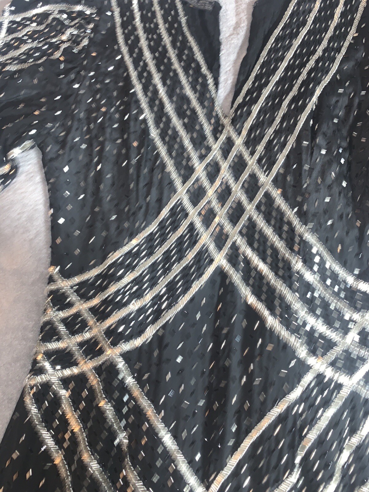 NEW Vintage Creative Creation Sequin Beaded Silk Dress