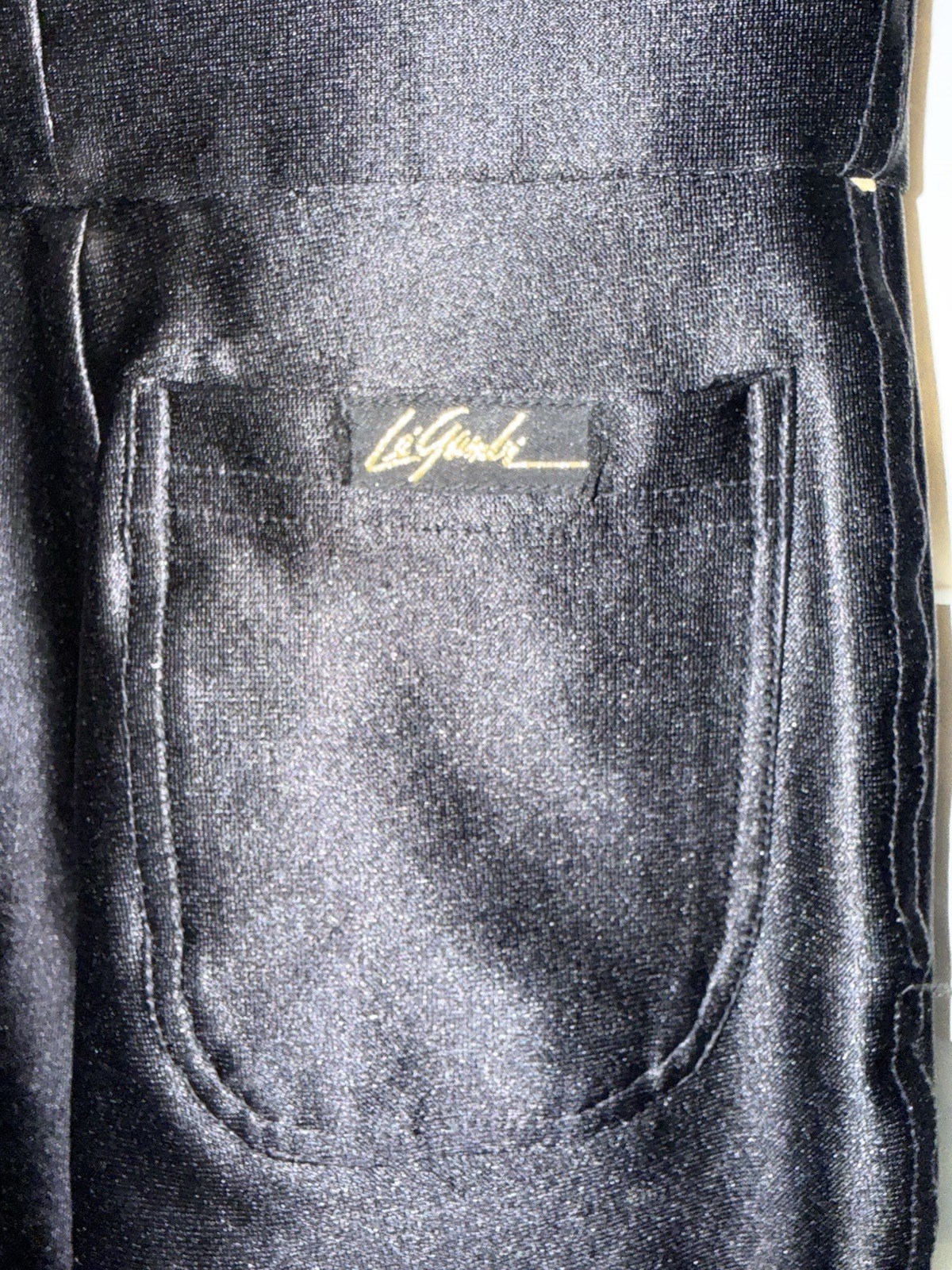 Rare Vintage LE’ GAMBI Black Spandex Disco Jumpsuit 1980’s Rock Metal