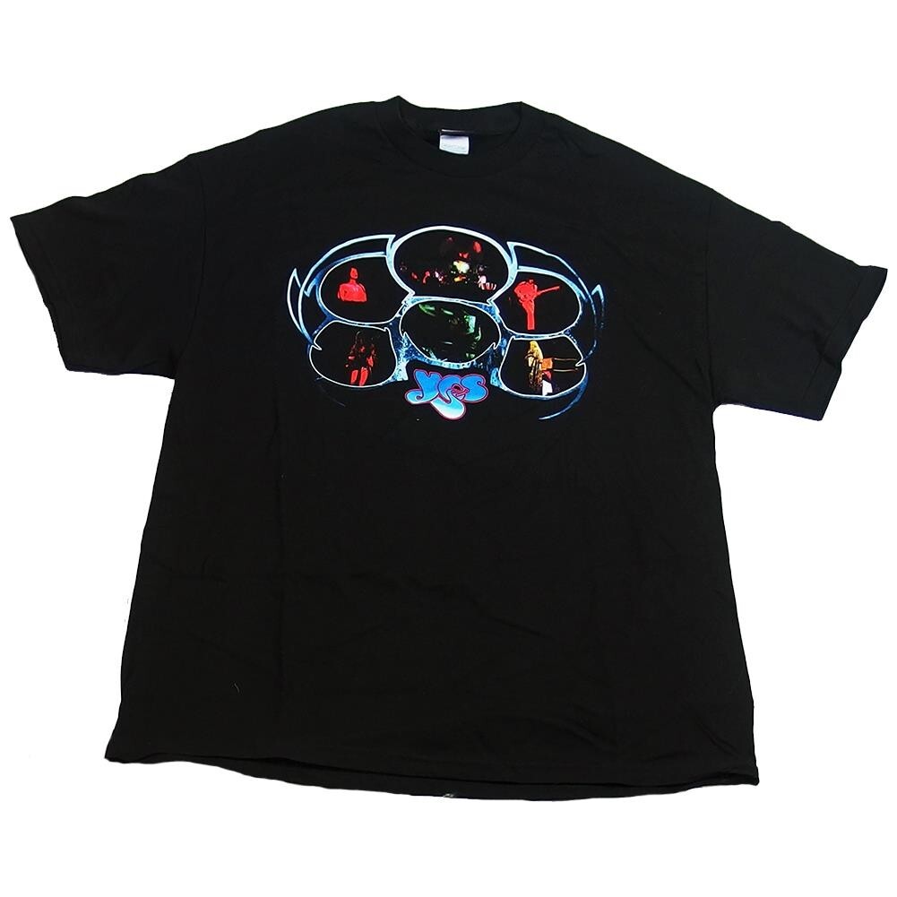 Vintage Yes Men’s Live 2004 Band Bubbles Black T-Shirt Size XL