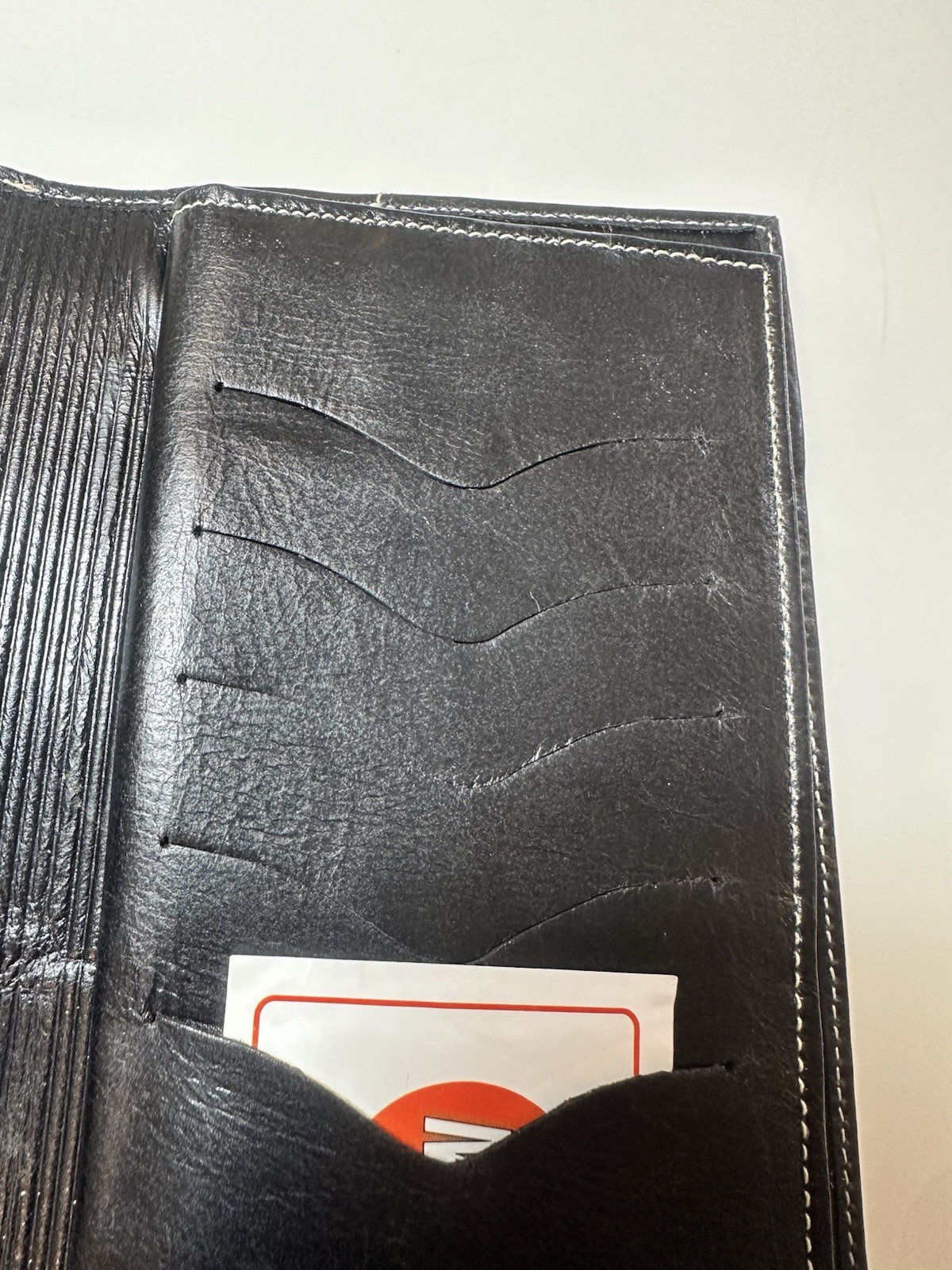 NEW Black Vintage Genuine Leather Wallet/organiser Size-9x4x0.5 in