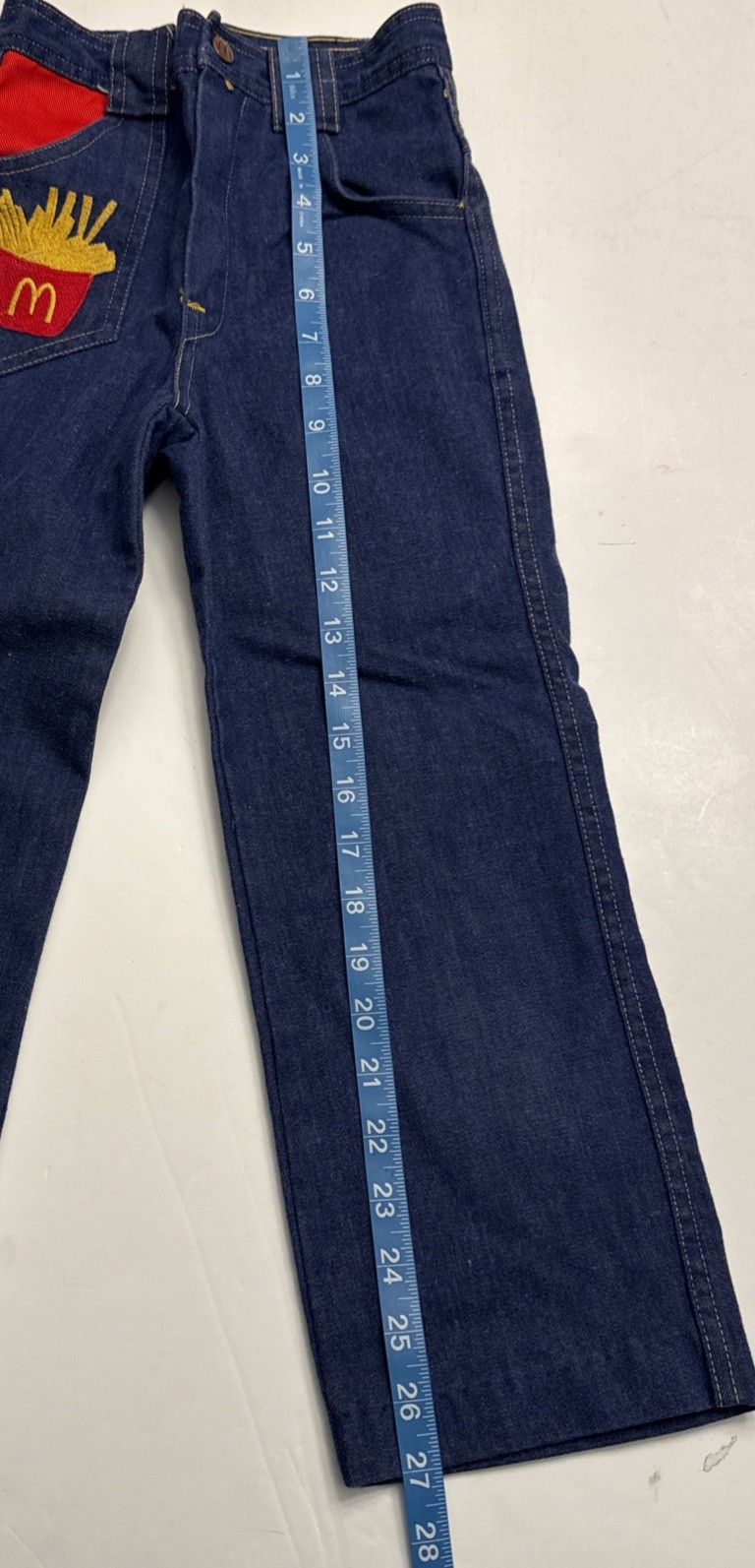 Vintage 1978 McDonald’s Kids Vest Jeans Set Embroidered Ronald Fries Size 7 RARE