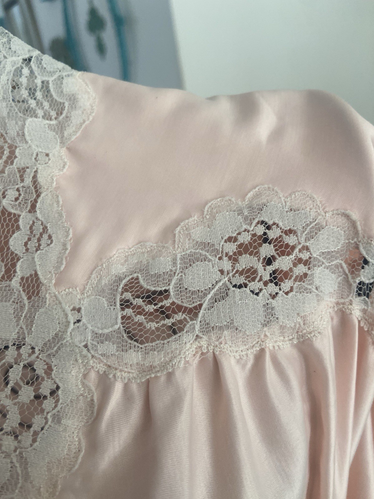 Vtg Judith Ritter Barbizon Boutique Pink Robe Lace Hollywood Regency Wedding