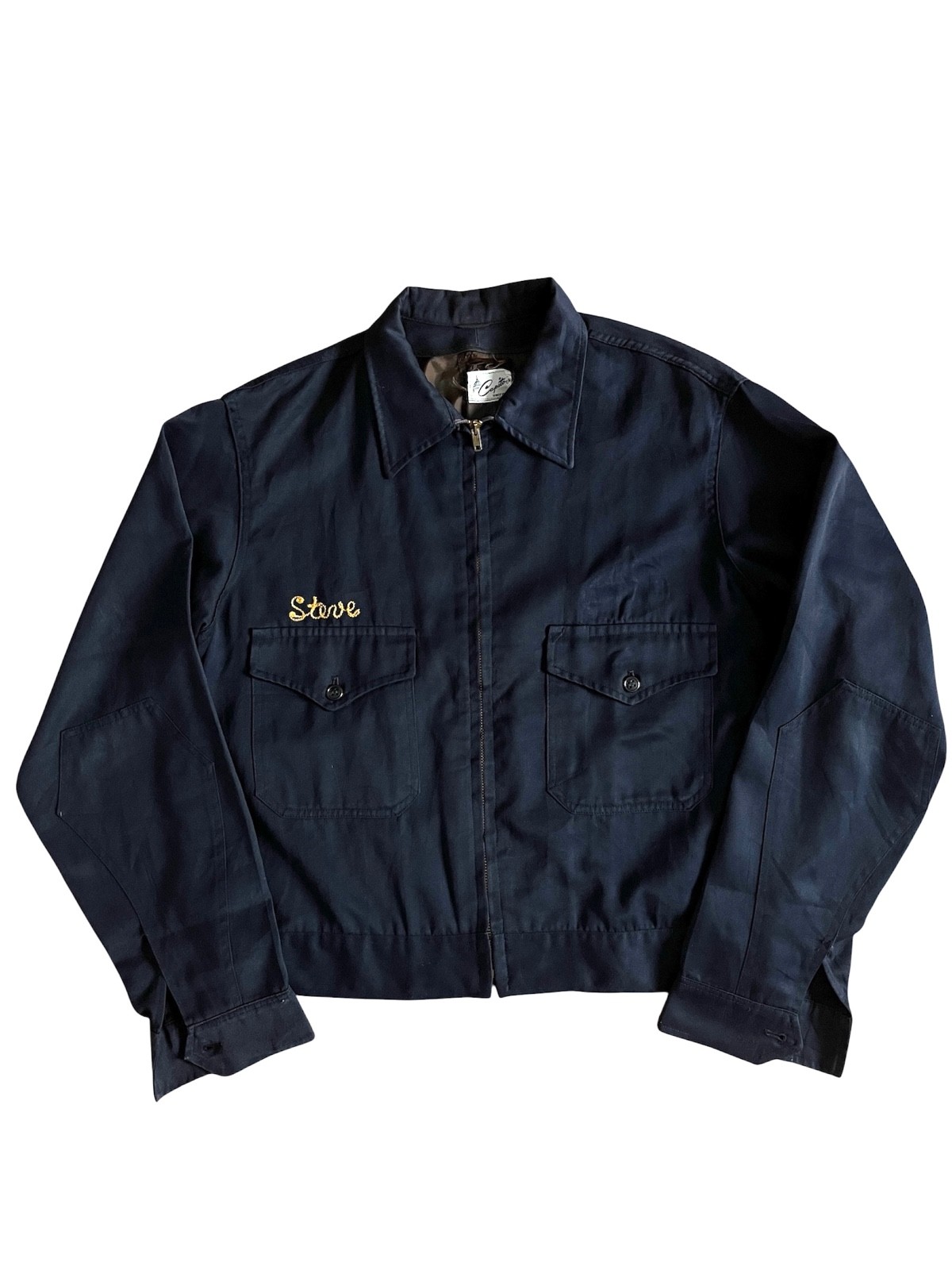 Vintage 1950s 50s Capitol Uniforms Mechanic Shop Work Jacket Chainstitch